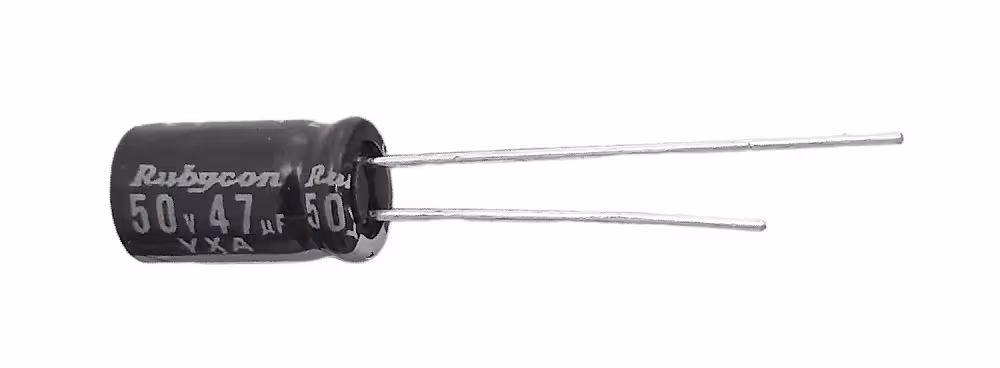 خازن الکترولیت 47 میکرو فاراد 50 ولت Rubycon