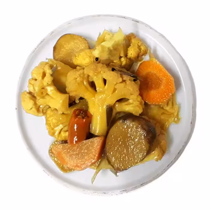 ترشی مخلوط زرد با سرکه خانگی فله