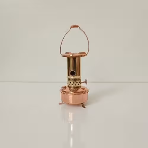 چراغ علاالدین دو رنگ مسی و برنجی دکوری 10 سانتی نانو شده