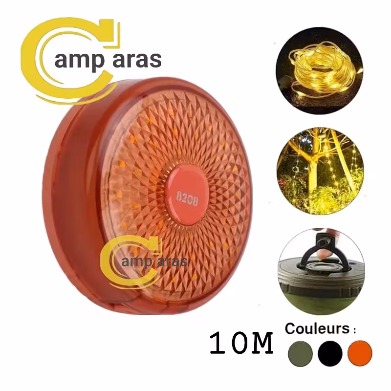 چراغ ریسه شارژی کمپینگ 10 متر STRING LIGHT - کمپ آراس