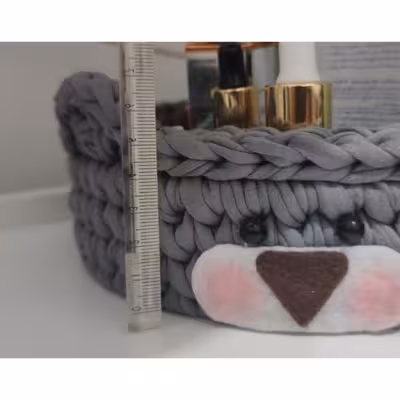 سبد قلاب بافی تریکو مدل خرس کوچولو کد 022