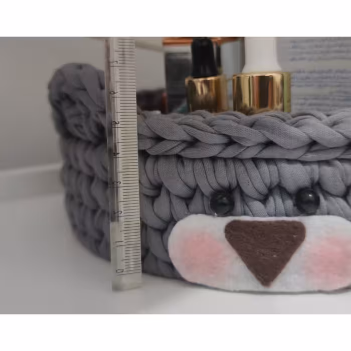 سبد قلاب بافی تریکو مدل خرس کوچولو کد 022