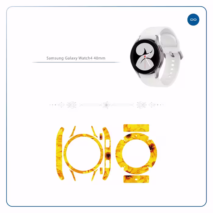 برچسب ماهوت طرح Yellow Flower مناسب برای ساعت هوشمند سامسونگ Watch4 40mm