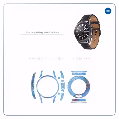 برچسب ماهوت طرح Blue Ocean Marble مناسب برای ساعت هوشمند سامسونگ Galaxy Watch3 45mm