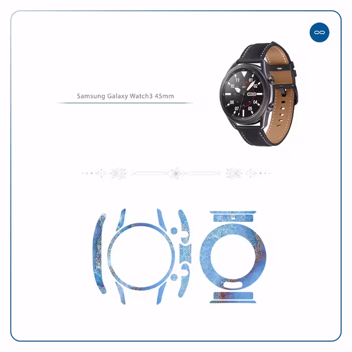 برچسب ماهوت طرح Blue Ocean Marble مناسب برای ساعت هوشمند سامسونگ Galaxy Watch3 45mm