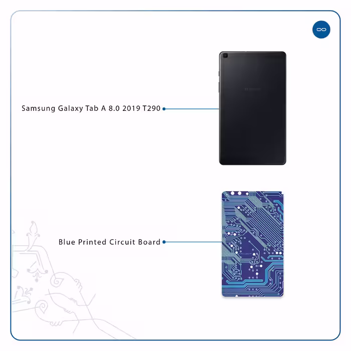 برچسب پوششی ماهوت مدل Blue Printed Circuit Board مناسب برای تبلت سامسونگ Galaxy Tab A 8.0 2019 T290