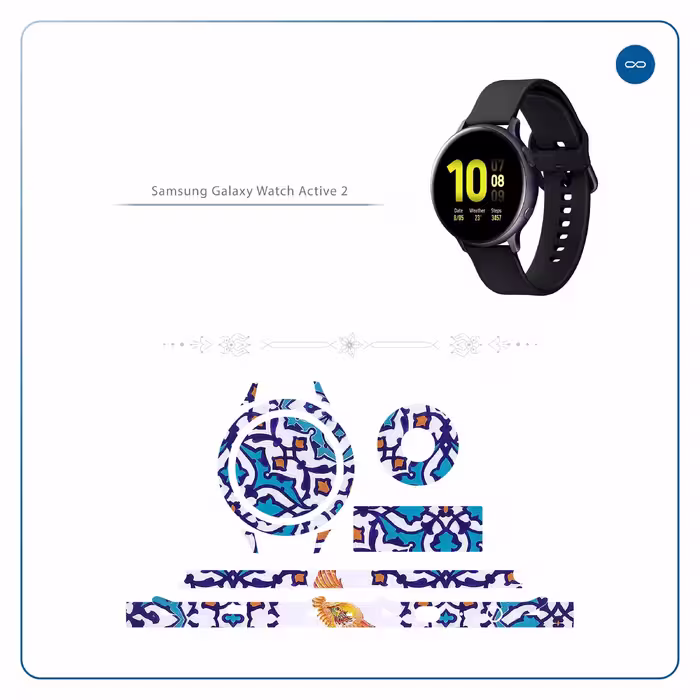 برچسب ماهوت طرح Homa-Tile مناسب برای ساعت هوشمند سامسونگ Galaxy Watch Active 2 44mm