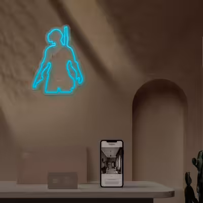 چراغ دیواری نئون دیزاین طرح Pubg-GL_TBL