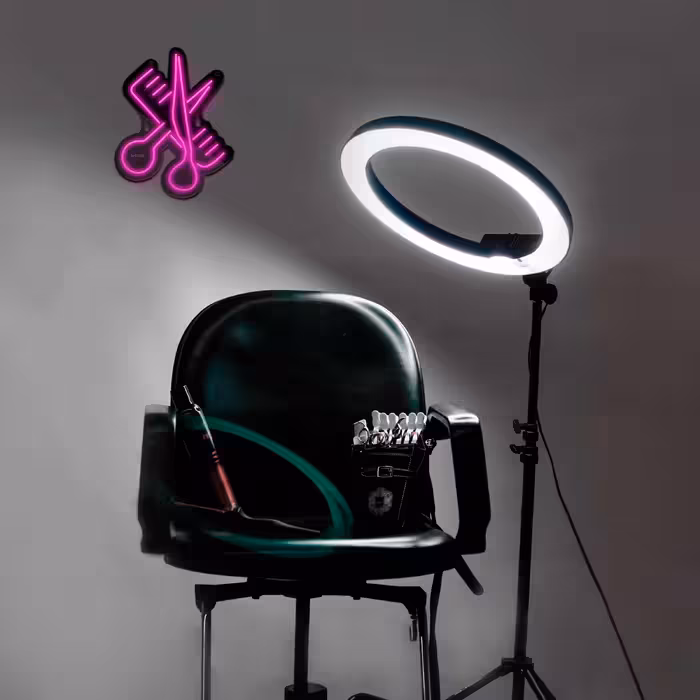 چراغ دیواری نئون دیزاین طرح Barber-BL_PN