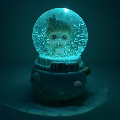 گوی موزیکال مدل HAPPY طرح دختر تاج به سر کد B387