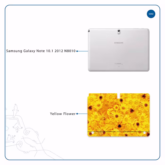 برچسب پوششی ماهوت مدل Yellow-Flower مناسب برای تبلت سامسونگ Galaxy Note 10.1 2012 N8010
