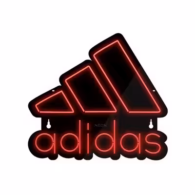 چراغ دیواری نئون دیزاین طرح Adidas-Text-BL_RD