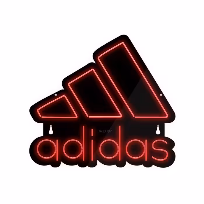 چراغ دیواری نئون دیزاین طرح Adidas-Text-BL_RD