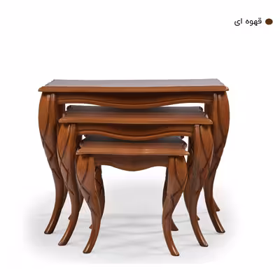 میز پذیرایی میز چوب مدل پیچک مجموعه 4 عددی