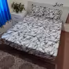 سرویس ملحفه مدل کشدوز niki05.18 طرح ماربل دو نفره سه تکه