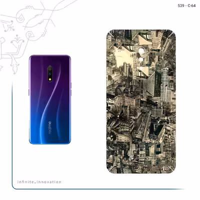 برچسب پوششی ماهوت مدل Collage of Skyscraper مناسب برای گوشی موبایل اپو Realme X