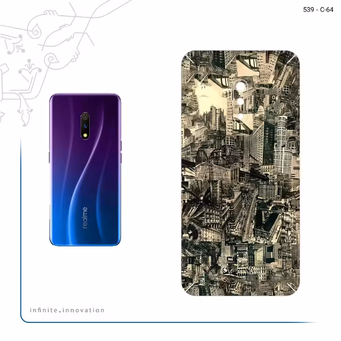 برچسب پوششی ماهوت مدل Collage of Skyscraper مناسب برای گوشی موبایل اپو Realme X
