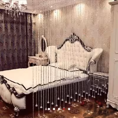 پرده آویز آریا کریستال مدل کوتاه و بلند سایز 150x300 سانتی متر