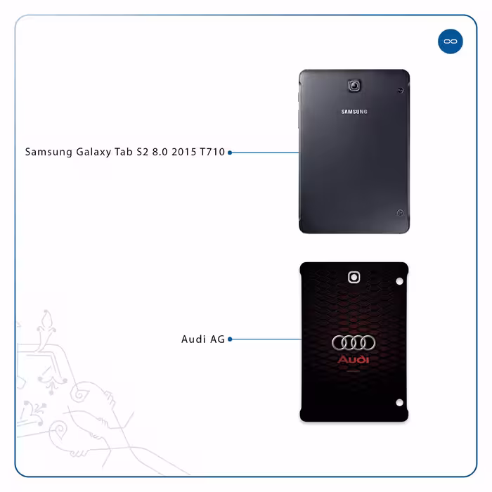 برچسب پوششی ماهوت مدل Audi AG مناسب برای تبلت سامسونگ Galaxy Tab S2 8.0 2015 T710