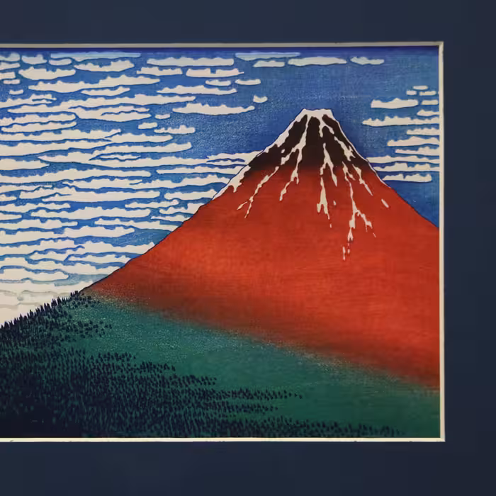 تابلو مدل نقاشی چشم‌انداز کوه فوجی هوکوسای