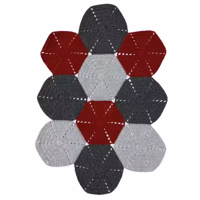  رومیزی بافتنی طرح شش ضلعی بوهو کد 72