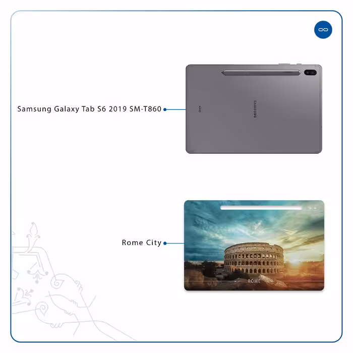 برچسب پوششی ماهوت مدل Rome City مناسب برای تبلت سامسونگ Galaxy Tab S6 2019 SM-T860