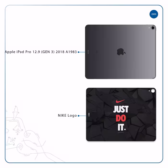 برچسب پوششی ماهوت مدل NIKE-Logo مناسب برای تبلت اپل iPad Pro 12.9 (GEN 3) 2018 A1983