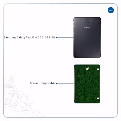 برچسب پوششی ماهوت مدل Green-Holographic مناسب برای تبلت سامسونگ Galaxy Tab S2 8.0 2016 T719N