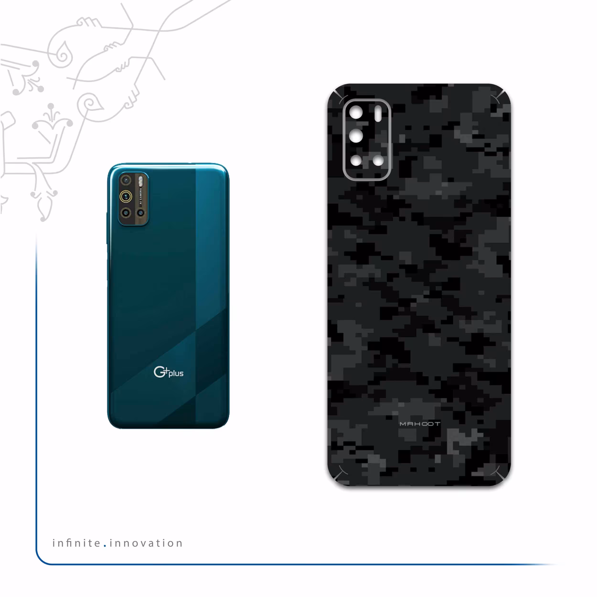 برچسب پوششی ماهوت مدل Night-Army-Pixel مناسب برای گوشی موبایل جی پلاس Z10