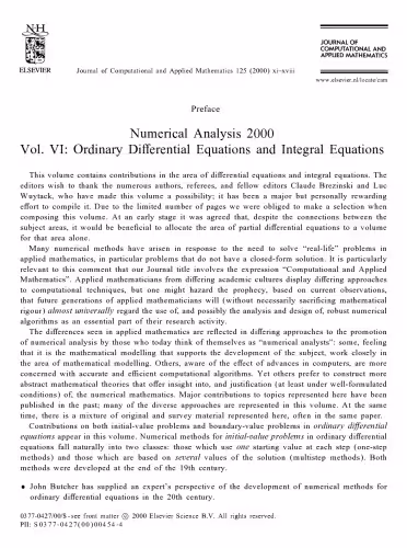 خرید و دانلود نسخه کامل کتاب Numerical Analysis 2000 : Ordinary Differential Equations and Integral Equations (Numerical Analysis 2000, V. 5)