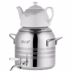 کتری و قوری مدل ترک دسته استیل 5/5 لیتر (KST) کد 4020