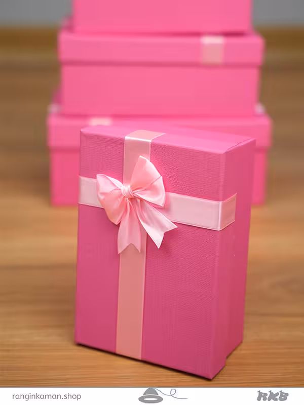 جعبه کادو مستطیل رنگ صورتی Pink rectangular gift box