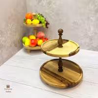 استند دو طبقه چوب گردو