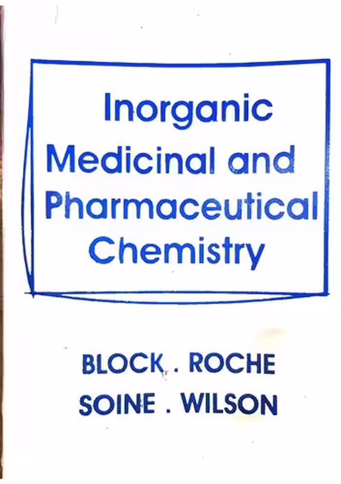 خرید و دانلود نسخه کامل کتاب Inorganic medicinal and pharmaceutical chemistry