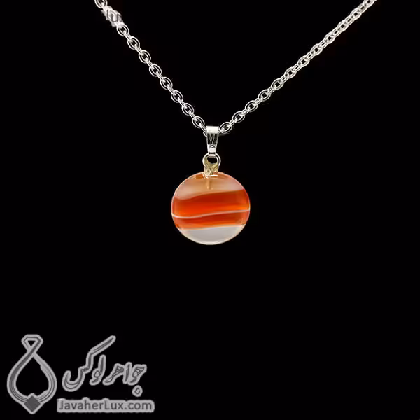 گردنبند سنگ عقیق مدل بورژک _ کد : 400267