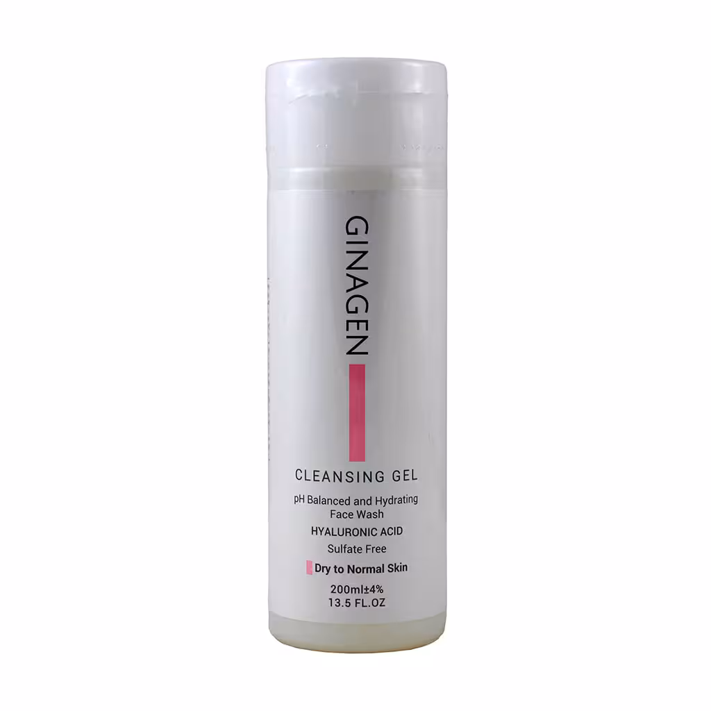 ژل شستشوی صورت ژیناژن برای پوست خشک 200 میلیلیتر | Ginagen Cleansing Gel For Dry Skin