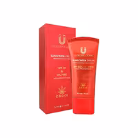 کرم ضد آفتاب بدون رنگ لاکچری کوین مدل SPF50 محافظ UVA ،UVB، ضد پیری، ضد آب، مرطوب‌کننده، مناسب انواع پوست حجم 50 میلی‌لیتر