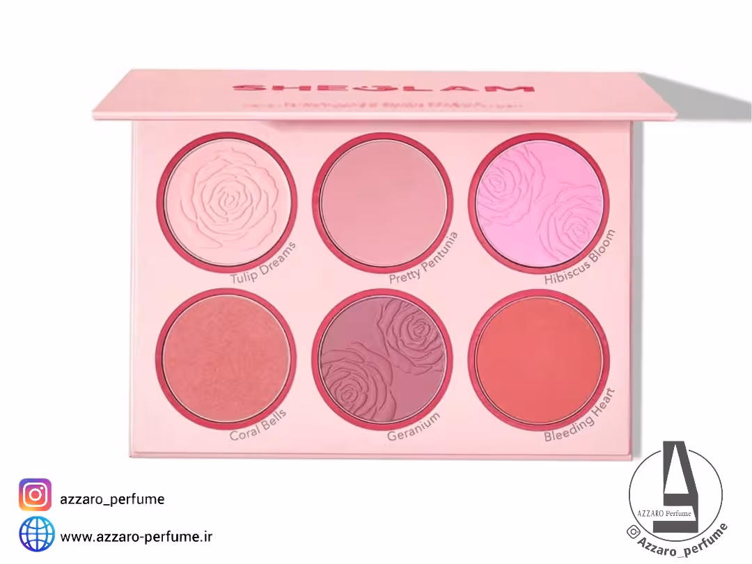 پالت رژگونه 6 رنگ شیگلم مدل Blushing Bouquet 77 حجم 18 گرم