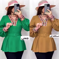 شومیز مجلسی یلدا جنس الیزه اعلا و خرج کار سوزن دوزی شده