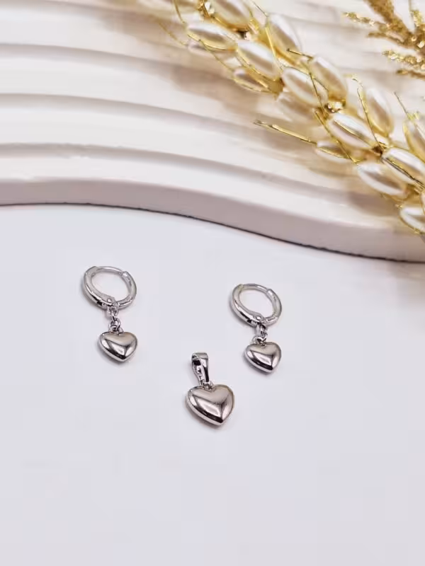 نیم ست قلب استیل برند ژوپینگ