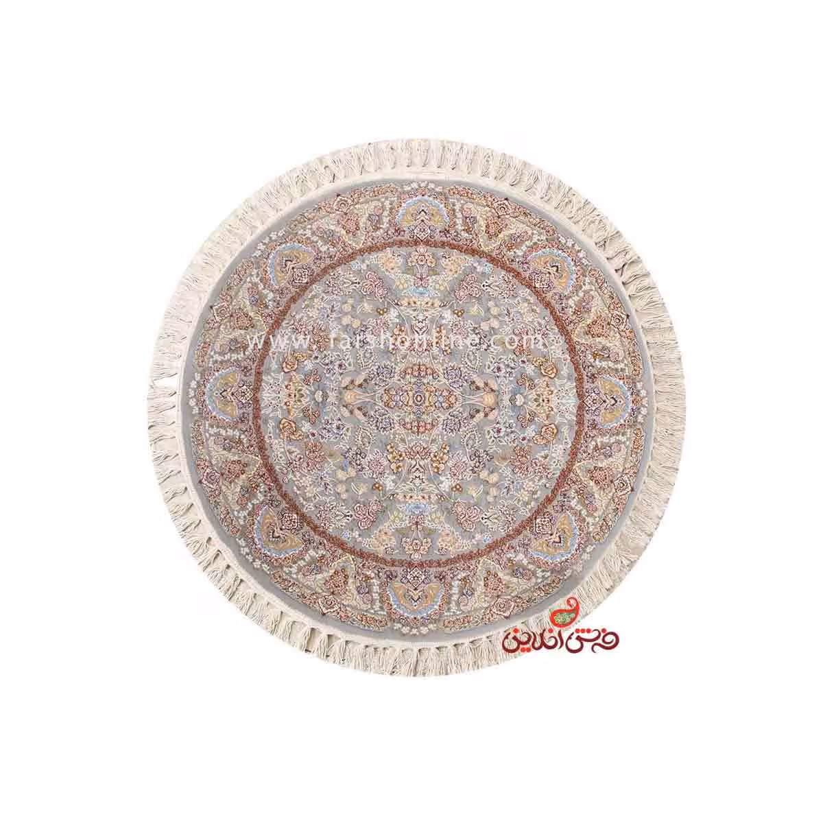 فرش گرد ماشینی ساوین طرح باغ لرزان فیلی