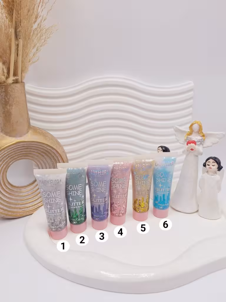 گلیتر تیوپی ترند مناسب چشم مو و بدن برند LADY FLOR کد G003