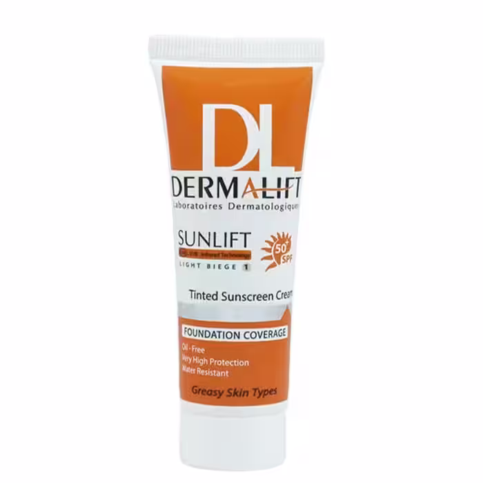 کرم ضد آفتاب رنگی درمالیفت مدل Sunlift SPF50 بژ روشن حجم 40 میلی لیتر