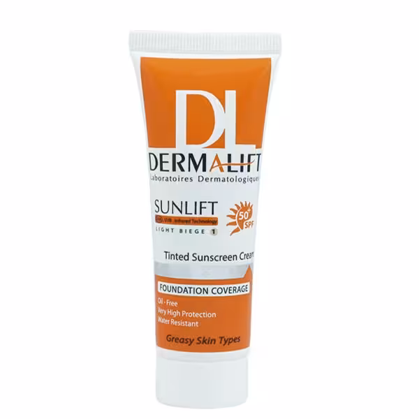 کرم ضد آفتاب رنگی درمالیفت مدل Sunlift SPF50 بژ روشن حجم 40 میلی لیتر