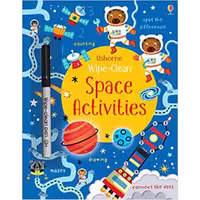 کتاب کودک Usborne wipe-clean Space activities (فعالیت های فضایی با قابلیت پاک شدن)