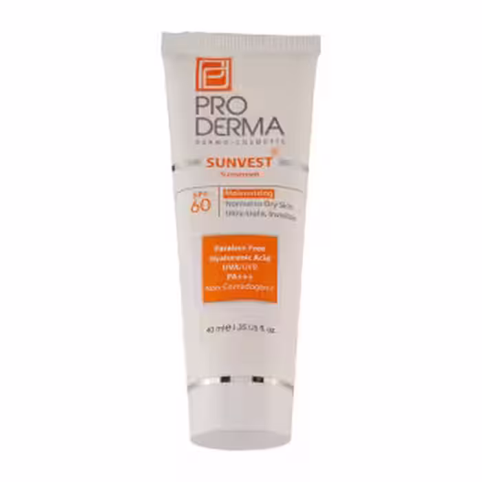 ضد آفتاب و مرطوب کننده پرودرما SPF60 سان وست (بی رنگ)_Sunscreen Moisturizing Cream For Normal To Dry Skin SPF60 Pro Derma