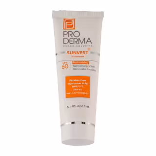 ضد آفتاب و مرطوب کننده پرودرما SPF60 سان وست (بی رنگ)_Sunscreen Moisturizing Cream For Normal To Dry Skin SPF60 Pro Derma