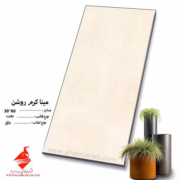 کاشی مینا کرم روشن 60*30 صدرا سرام
