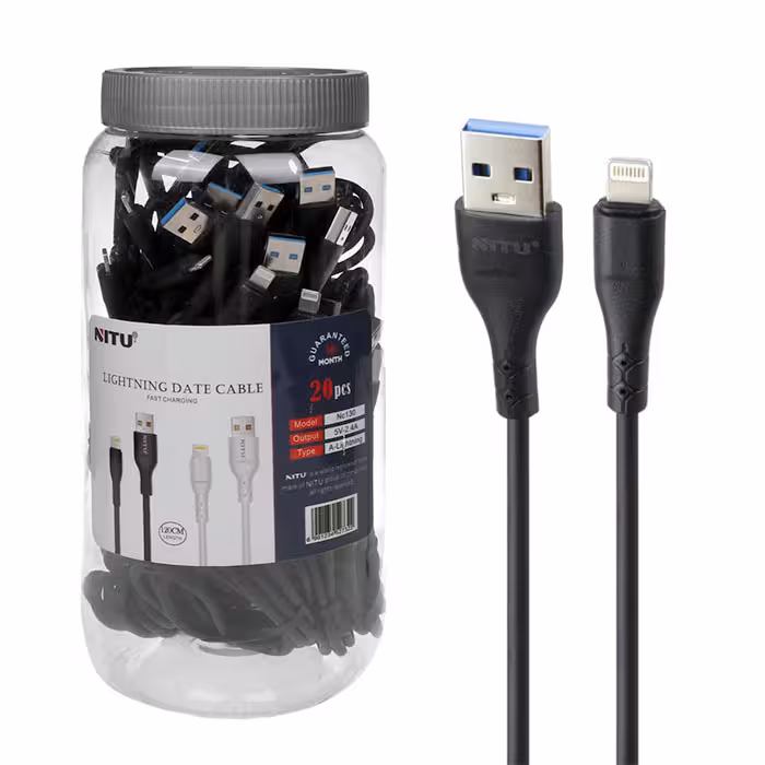 کابل بدون پک دبه ای آیفونی فست شارژ نیتو NITU NC130 1.2m
