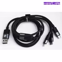 کابل شارژر سه کاره (type-c / lightning / micro) سیکنای SIKENAI V0-05  BRAIDED 3-IN-1 FLAT 3A  1.2M